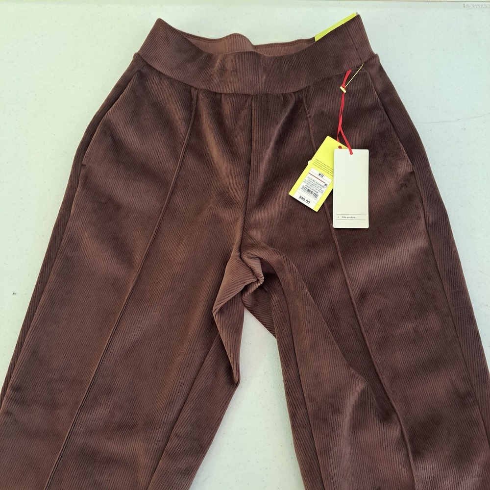 All in Motion Ribbed Jogger Womens XS Brown NEW High Rise, Pockets 990-272-B42‎